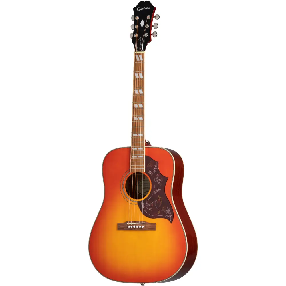 Epiphone Hummingbird Studio - Solid Top Fishman Sonitone Elektro Akustik Gitar (Faded Cherry) - 1