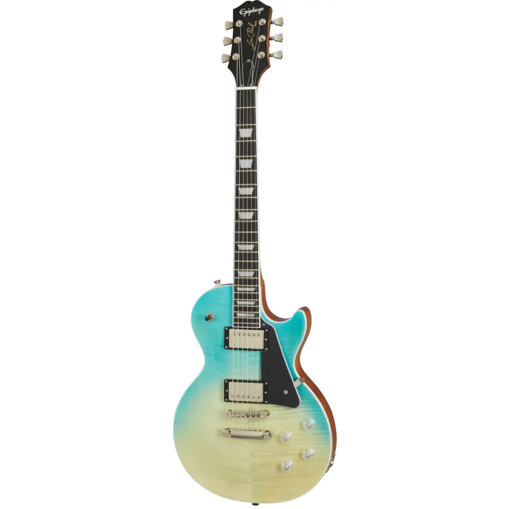 Epiphone Les Paul Modern Figured Electro Guitar (Caribbean Blue Fade) - 1