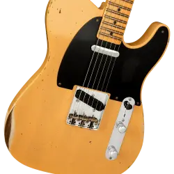 Fender Custom Shop 1952 Telecaster Relic Aged Nocaster Blonde Elektro Gitar - 3