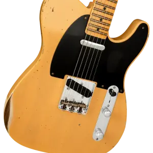 Fender Custom Shop 1952 Telecaster Relic Aged Nocaster Blonde Elektro Gitar - 3