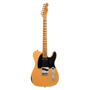 Fender Custom Shop 1952 Telecaster Relic Aged Nocaster Blonde Elektro Gitar - 1