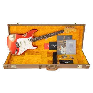 Fender Custom Shop 1959 Stratocaster Heavy Relic Gülağacı Klavye Super Faded Aged Candy Apple Red Elektro Gitar - 6