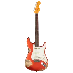 Fender Custom Shop 1959 Stratocaster Heavy Relic Gülağacı Klavye Super Faded Aged Candy Apple Red Elektro Gitar - 1