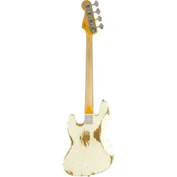 Fender Custom Shop 1961 Jazz Bass Heavy Relic Gülağacı Klavye Aged Olympic White Bas Gitar - 2