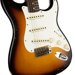 Fender Custom Shop CPE21 Limited Edition 59 Stratocaster Relic Gülağacı Klavye Super Faded Elektro Gitar Elektro Gitar - 3