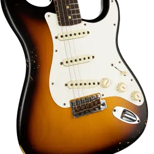 Fender Custom Shop CPE21 Limited Edition 59 Stratocaster Relic Gülağacı Klavye Super Faded Elektro Gitar Elektro Gitar - 3