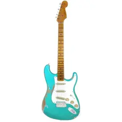 Fender Custom Shop LE 2020 1956 Stratocaster Heavy Relic Akçaağaç Klavye Super Faded Aged Seafoam Green Elektro Gitar - 1
