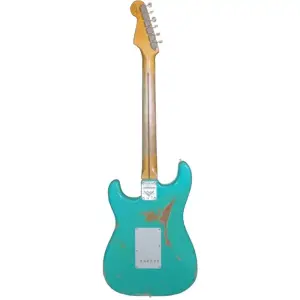 Fender Custom Shop LE 2020 1956 Stratocaster Heavy Relic Akçaağaç Klavye Super Faded Aged Seafoam Green Elektro Gitar - 2