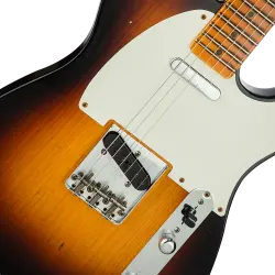 Fender Custom Shop Limited 1955 Telecaster Journeyman Relic Wide Fade 2 Ton Sunburst Elektro Gitar - 3