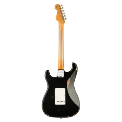 Fender Custom Shop Limited 1957 Stratocaster Relic Akçağaç Klavye Aged Black Elektro Gitar - 2