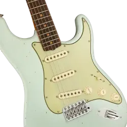 Fender Custom Shop Limited 1964 Stratocaster Journeyman Relic Gülağacı Klavye Faded Aged Sonic Blue Elektro Gitar - 3