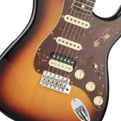 Fender Custom Shop Limited 1967 Stratocaster HSS Journeyman Relic 3 Ton Sunburst Elektro Gitar - 3