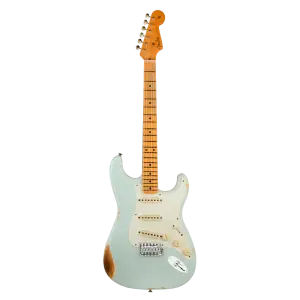 Fender Custom Shop Limited Edition 1956 Stratocaster Relic Akçaağaç Klavye Faded Sonic Blue Elektro Gitar - 1