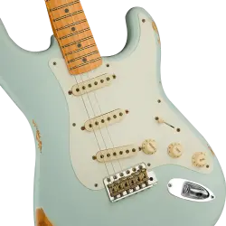 Fender Custom Shop Limited Edition 1956 Stratocaster Relic Akçaağaç Klavye Faded Sonic Blue Elektro Gitar - 3