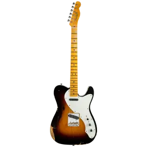 Fender Custom Shop Limited Edition Loaded Nocaster Thinline Akçaağaç Klavye Relic Wide Fade 2-Tone Sunburst Elektro Gitar - 1