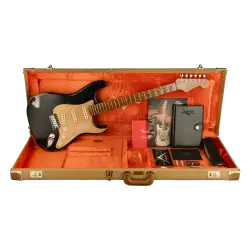 Fender Custom Shop Limited Edition Roasted 1956 Stratocaster Relic Akçaağaç Klavye Black Elektro Gitar - 6