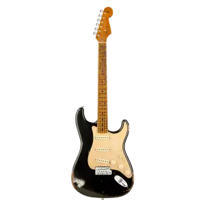 Fender Custom Shop Limited Edition Roasted 1956 Stratocaster Relic Akçaağaç Klavye Black Elektro Gitar - 1