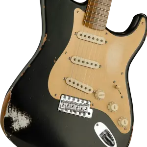 Fender Custom Shop Limited Edition Roasted 1956 Stratocaster Relic Akçaağaç Klavye Black Elektro Gitar - 3