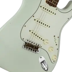 Fender Custom Shop Limited Postmodern Stratocaster Gülağacı Klavye Journeyman Relic Aged Olympic White Elektro Gitar - 3