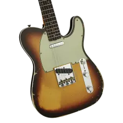 Fender Custom Shop LTD 1960 Telecaster Custom Heavy Relic Chocolate 3 Ton Sunburst Elektro Gitar - 3