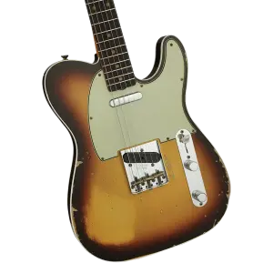 Fender Custom Shop LTD 1960 Telecaster Custom Heavy Relic Chocolate 3 Ton Sunburst Elektro Gitar - 3