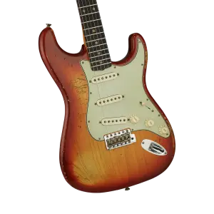 Fender Custom Shop LTD 1962 Stratocaster Heavy Relic Aged Cherry Sunburst Elektro Gitar - 3