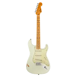 Fender Custom Shop Masterbuilt Greg Fessler 1959 Stratocaster Journeyman Relic Olympic White Elektro Gitar - 1