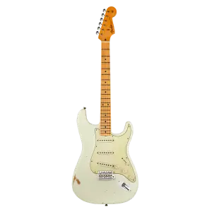 Fender Custom Shop Masterbuilt Greg Fessler 1959 Stratocaster Journeyman Relic Olympic White Elektro Gitar - 1