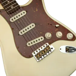 Fender Custom Shop Masterbuilt Yuriy Shishkov 1963 Stratocaster Journeyman Relic Aged Arctic White Elektro Gitar - 3