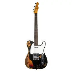 Fender Custom Shop S20 Limited Edition 1959 Telecaster Custom Super Heay Relic Aged Black over 3 Colour Sunburst Elektro Gitar - 1