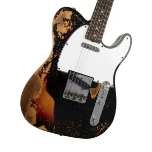 Fender Custom Shop S20 Limited Edition 1959 Telecaster Custom Super Heay Relic Aged Black over 3 Colour Sunburst Elektro Gitar - 3