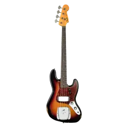 Fender Custom Shop S21 1960 Jazz Bass Relic Gülağacı Klavye 3 Tone Sunburst Bas Gitar - 1