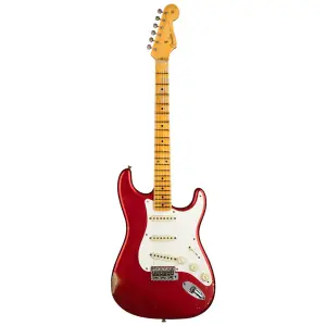 Fender Custom Shop S21 Limited Edition 1957 Stratocaster Relic Akçaağaç Klavye Aged Candy Apple Red Elektro Gitar - 1