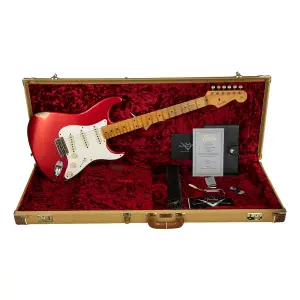 Fender Custom Shop S21 Limited Edition 1957 Stratocaster Relic Akçaağaç Klavye Aged Candy Apple Red Elektro Gitar - 6