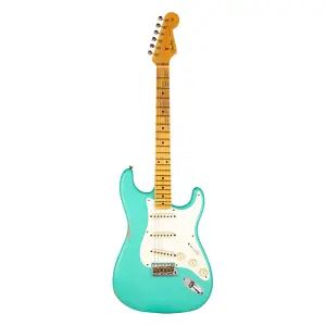 Fender Custom Shop S21 Limited Edition 1957 Stratocaster Relic Akçaağaç Klavye Faded Aged Sea Foam Green Elektro Gitar - 1