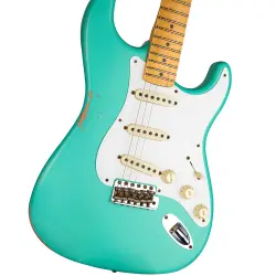 Fender Custom Shop S21 Limited Edition 1957 Stratocaster Relic Akçaağaç Klavye Faded Aged Sea Foam Green Elektro Gitar - 3