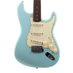 Fender Custom Shop S21 Limited Edition 1964 Stratocaster Journeyman Relic CC Hardware Gülağacı Klavye Aged Daphne Blue Elektro Gitar - 3