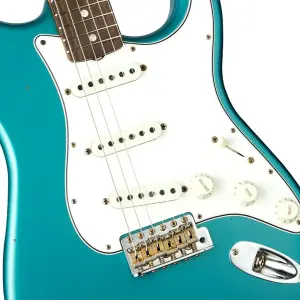 Fender Custom Shop W20 Limited Edition 1964 Stratocaster Journeyman Relic Faded Aged Ocean Turquoise Metallic Elektro Gitar - 3