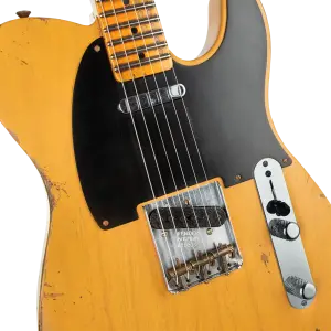 Fender Custom Shop W21 Limited Edition 1951 Telecaster Heavy Relic Akçaağaç Klavye Aged Butterscotch Blonde Elektro Gitar - 3