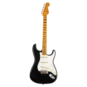 Fender Custom Shop W21 Limited Edition 1957 Stratocaster Journeyman Relic Akçaağaç Klavye Aged Black Elektro Gitar - 1