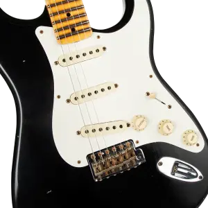 Fender Custom Shop W21 Limited Edition 1957 Stratocaster Journeyman Relic Akçaağaç Klavye Aged Black Elektro Gitar - 3