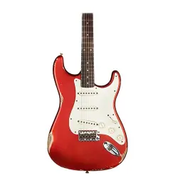 Fender Custom Shop W21 Limited Edition 1959 Stratocaster Relic Gülağacı Klavye Faded Aged Candy Apple Red Elektro Gitar - 3