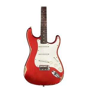 Fender Custom Shop W21 Limited Edition 1959 Stratocaster Relic Gülağacı Klavye Faded Aged Candy Apple Red Elektro Gitar - 3