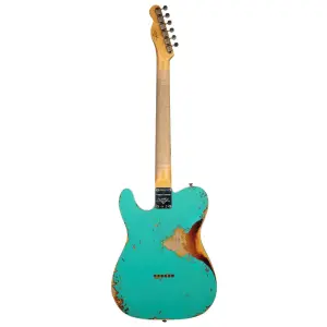 Fender Custom Shop W21 Limited Edition 1960 Telecaster Custom Heavy Relic Gülağacı Klavye Seafoam Green over 3-Color Sunburst - 2