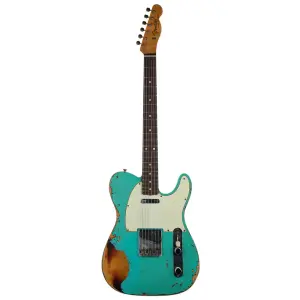 Fender Custom Shop W21 Limited Edition 1960 Telecaster Custom Heavy Relic Gülağacı Klavye Seafoam Green over 3-Color Sunburst - 1