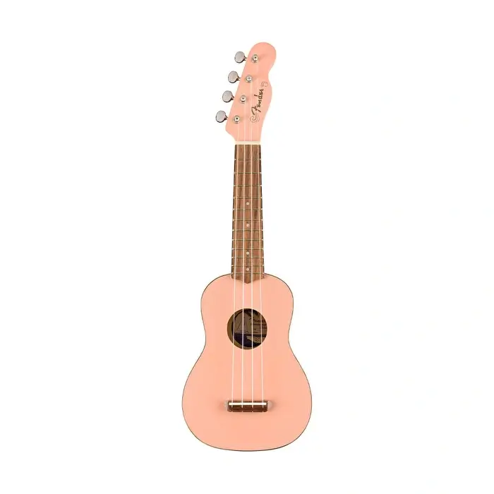 Fender Venice Soprano Ceviz Klavye Shell Pink Ukulele - 1