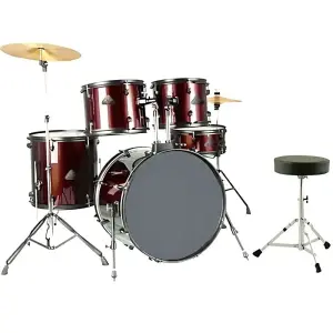 FOCUS FCP0803-WR 5 Parça (20B/10T/12T/14F/14S) Aksamlı & Zilli Bordo Akustik Davul Seti - 2