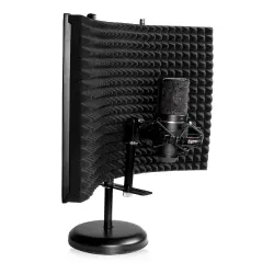 Gator Frameworks GFW-MICISO1216 12×16 inç Masaüstü Mikrofon İzolasyon Kalkanı (Yuvarlak Tabanlı) - 1