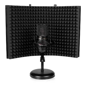 Gator Frameworks GFW-MICISO1216 12×16 inç Masaüstü Mikrofon İzolasyon Kalkanı (Yuvarlak Tabanlı) - 2