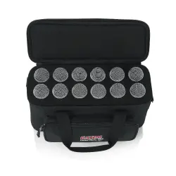 Gator Frameworks GM-12B 12 Mikrofon Taşıma Çantası (Korumalı, Aksesuar Bölmeli) - 8